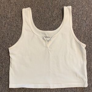 Basic White Crop Tank Top